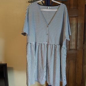 Asos Curve Plus Size Striped Babydoll Dress 26